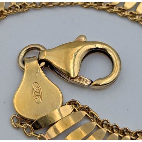 JCM Sterling Silver 925 Vermeil Wispy Liquid Lightweight Chain Necklace 20" - Picture 9 of 12